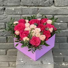 Цветочная композиция из Розы в коробке в Верхнеуральске