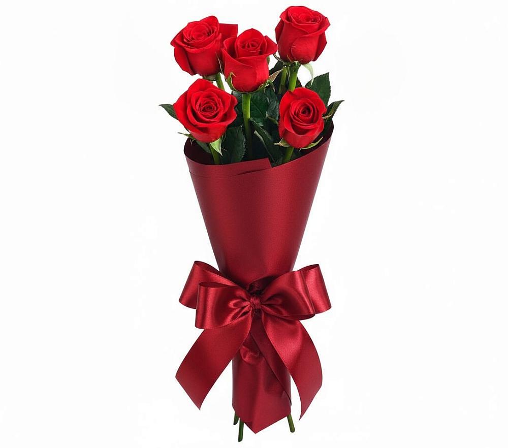 Букет 5 Красных роз Эдлесс Лав в Верхнеуральске