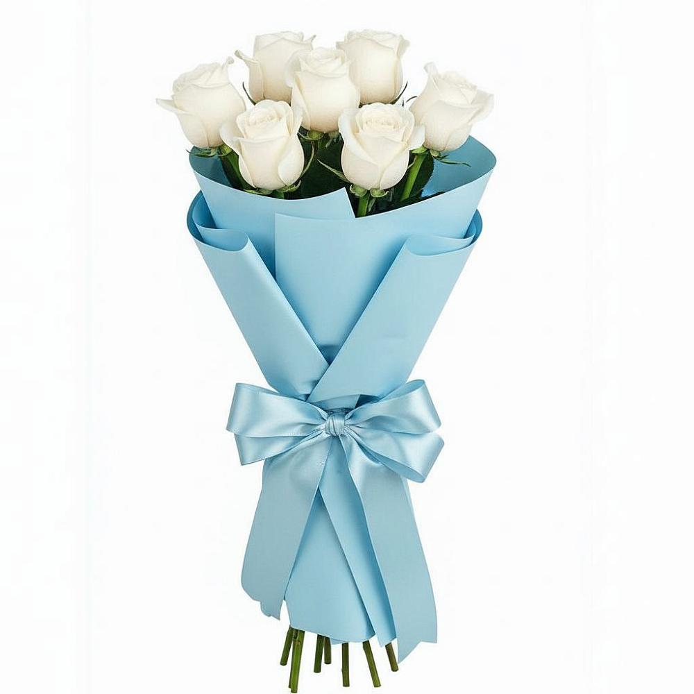 Букет 7 белых роз Проуд в Верхнеуральске