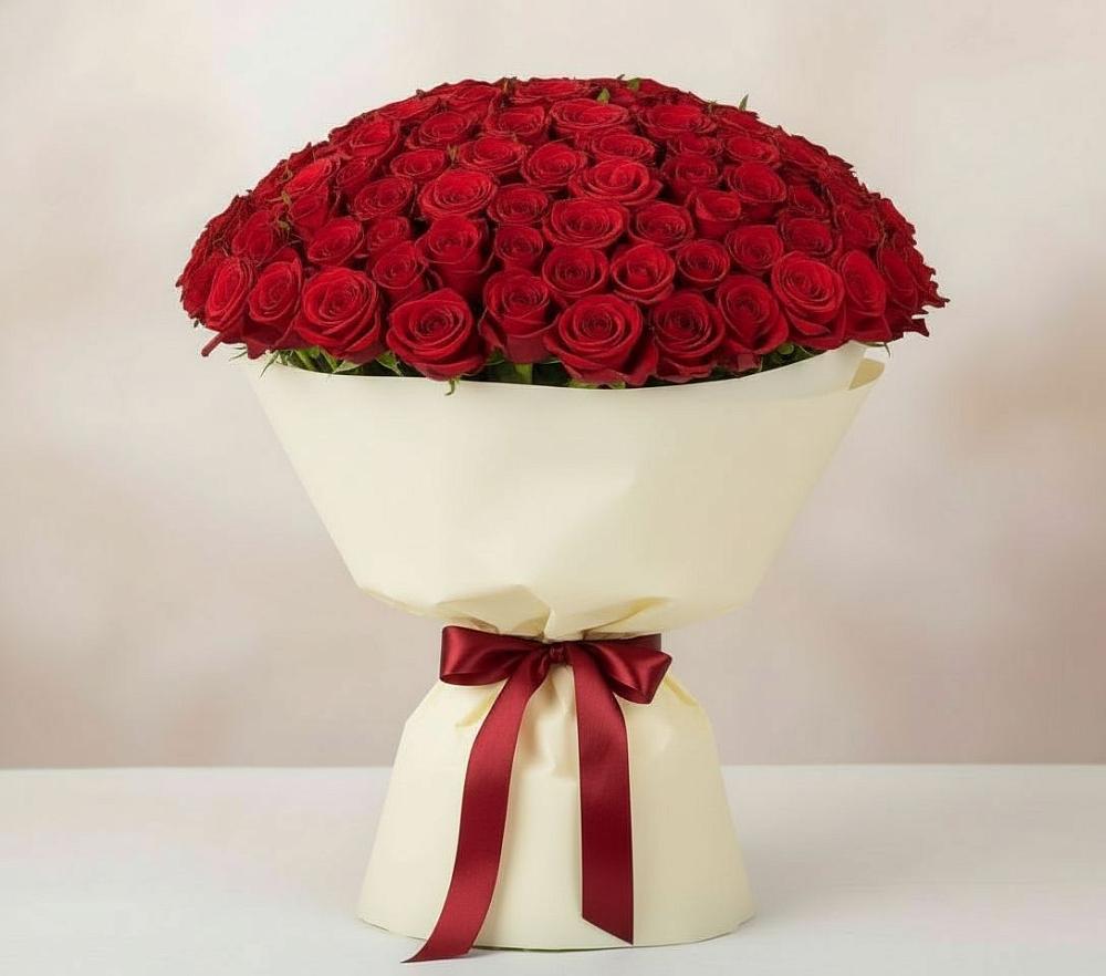 Букет 101 Красная роза Милано в Верхнеуральске