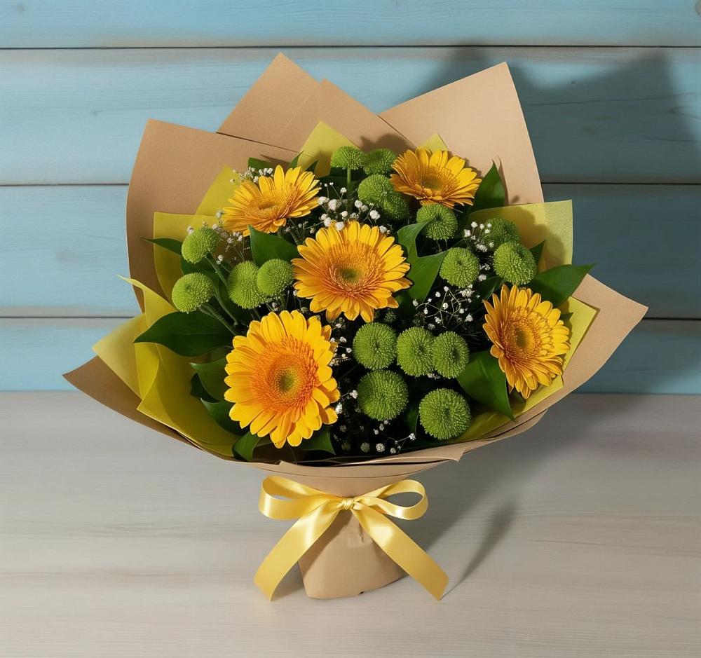 Букет цветов из: Герберы и Хризантемы в Верхнеуральске