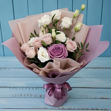 Букет цветов из:  Розы и Лизиантусы #REPLACE_PRED# Верхнеуральске