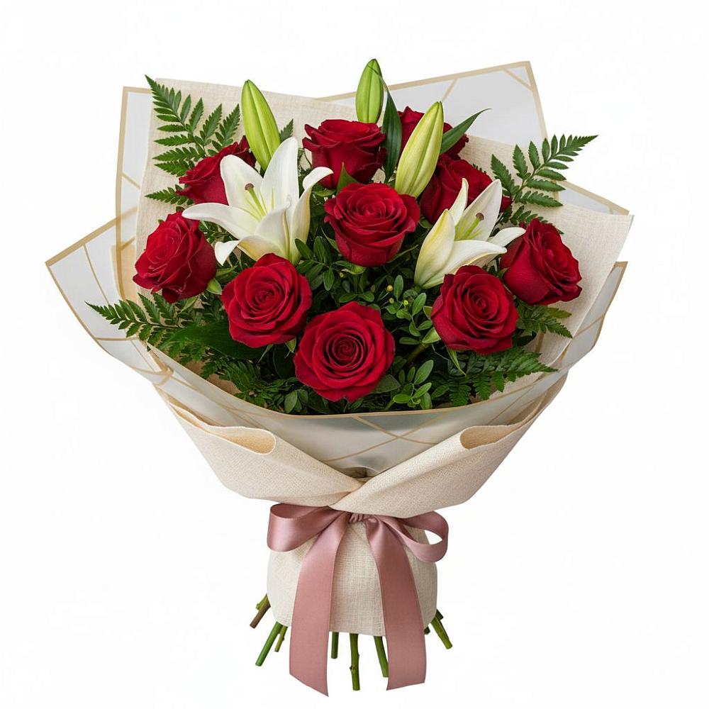 Букет цветов из: Лилии и Розы в Верхнеуральске