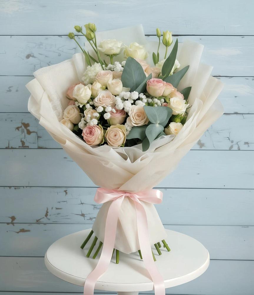 Букет цветов из: Розы и Лизиантусы в Верхнеуральске